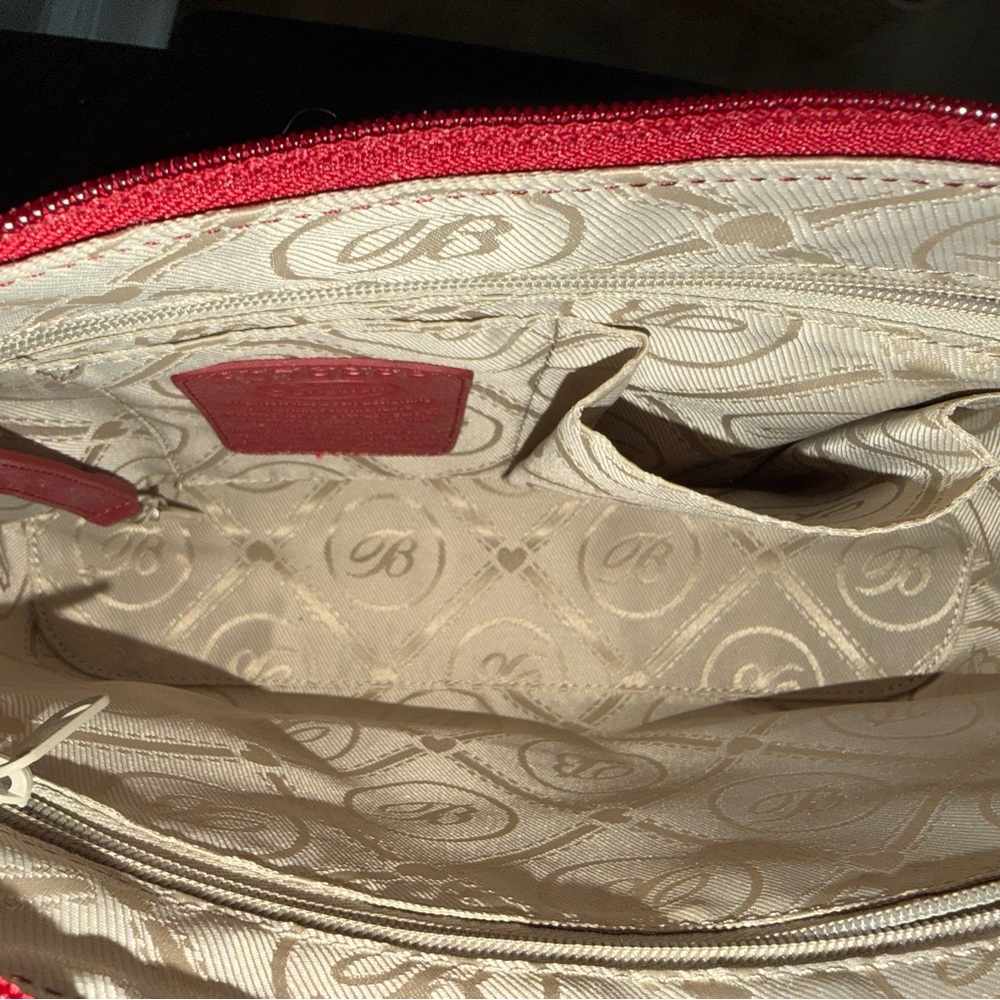 RARE! Brighton Barbados Bellaire Hobo Shoulder Bag Lipstick Red Leather Braided - Picture 4 of 4